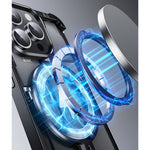 Husa MagSafe Metalica Compatibila cu iPhone 15 Pro Max, Flippy, Clear Case, Aliaj de Aluminiu, cu Magnet, fara Rama,