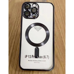 Husa MagSafe pentru Apple iPhone 11, Full Cover, Protectie camera, Margini colorate Electroplating, Magnetica,