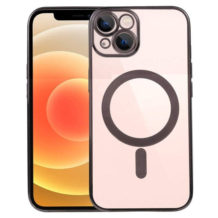Husa MagSafe pentru Apple iPhone 11, Full Cover, Protectie camera, Margini colorate Electroplating, Magnetica,