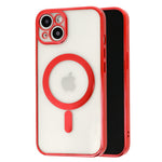 Husa MagSafe pentru Apple iPhone 12, Full Cover, Protectie camera, Margini colorate Electroplating, Magnetica,
