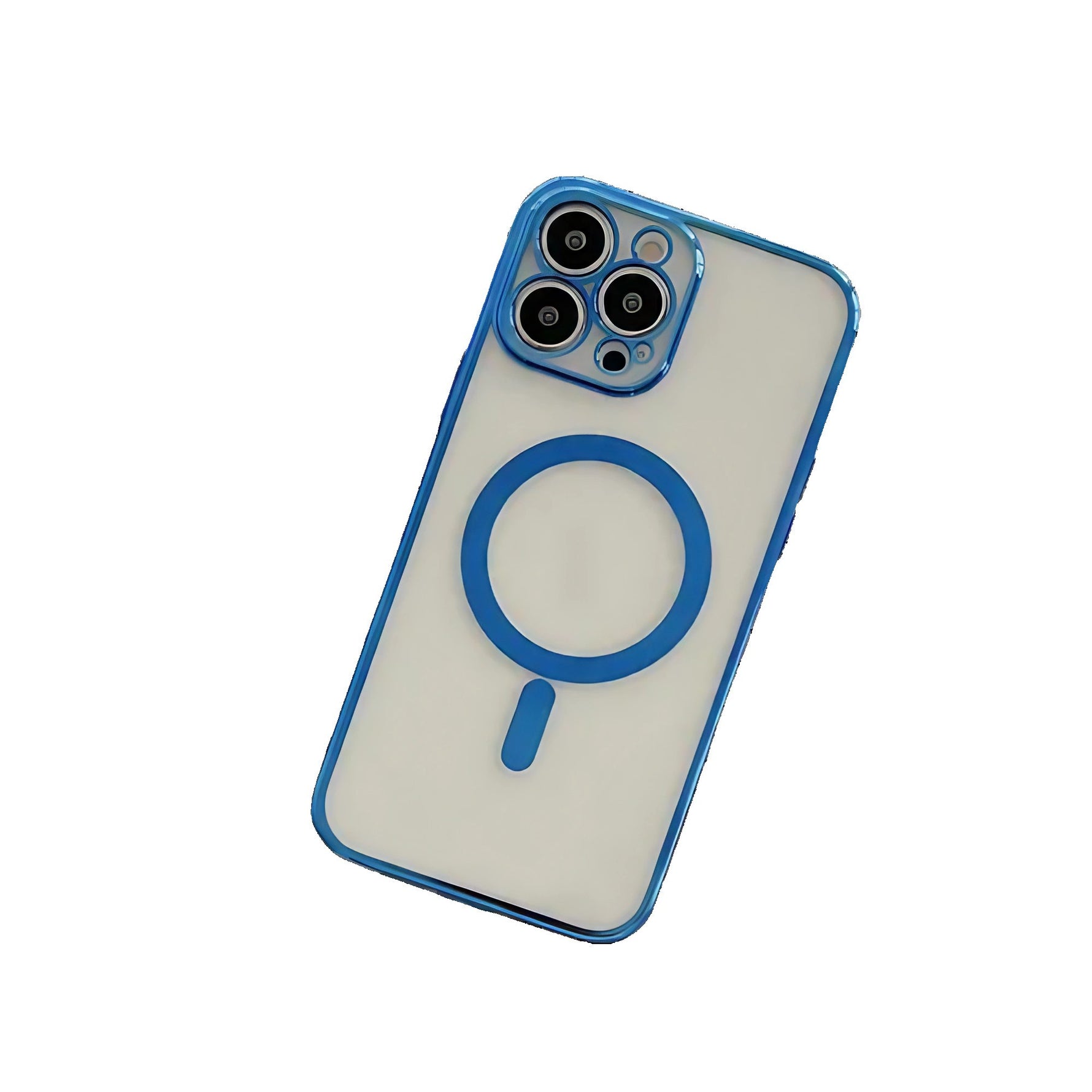 Husa MagSafe pentru Apple iPhone 12 Pro, Protectie camera, Full TPU, Margini colorate Electroplating, Magnetica,