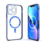 Husa MagSafe pentru Apple iPhone 13 Pro, Full Cover, Protectie camera, Margini colorate Electroplating, Magnetica,