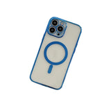 Husa MagSafe pentru Apple iPhone 13, Protectie camera, Full TPU, Margini colorate Electroplating, Magnetica, Incarcare