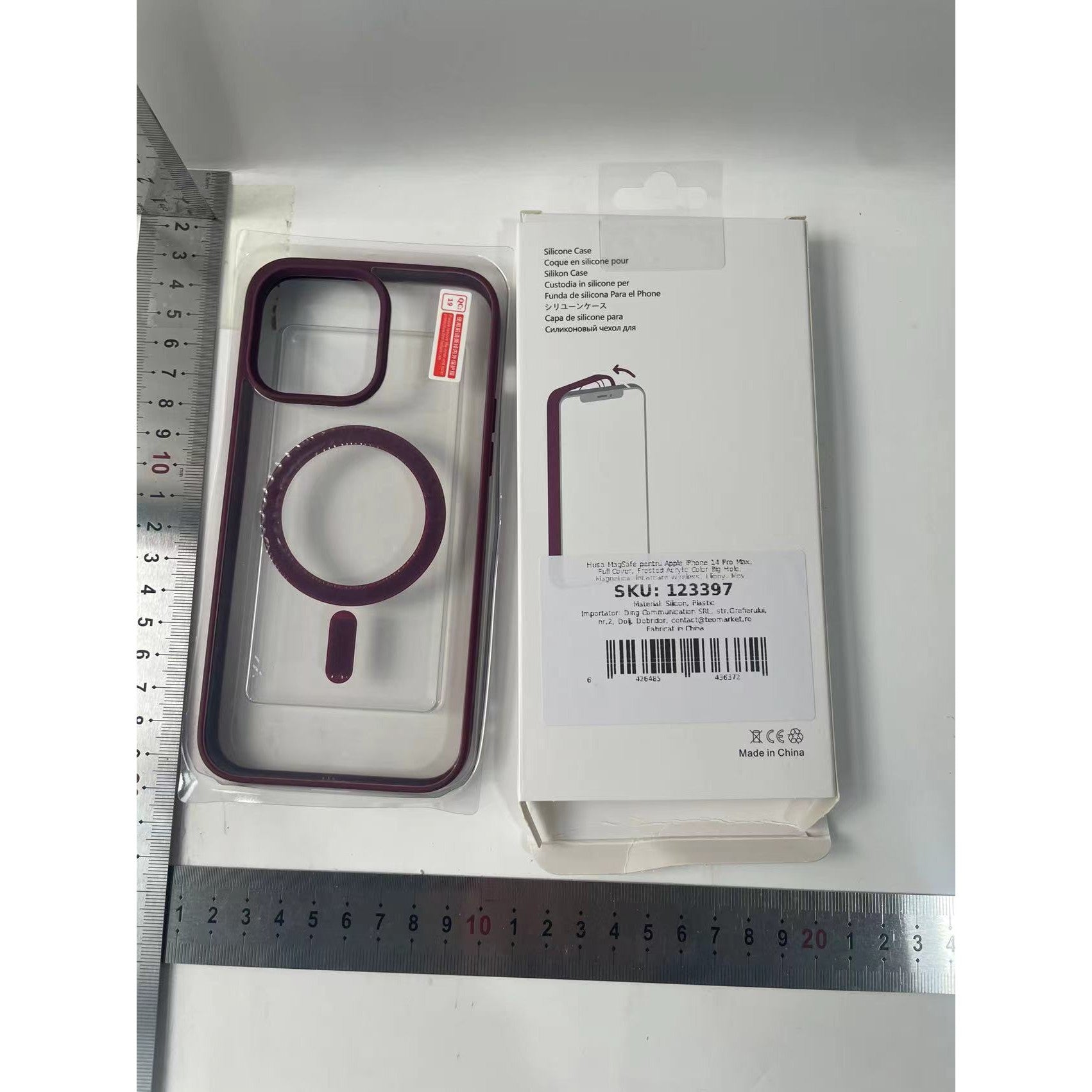 Husa MagSafe pentru Apple iPhone 14 Pro Max, Full Cover, Frosted Acrylic Color Big Hole, Magnetica, Incarcare Wireless,