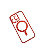 Husa MagSafe pentru Apple iPhone 14 Pro, Protectie camera, Full TPU, Margini colorate Electroplating, Magnetica,