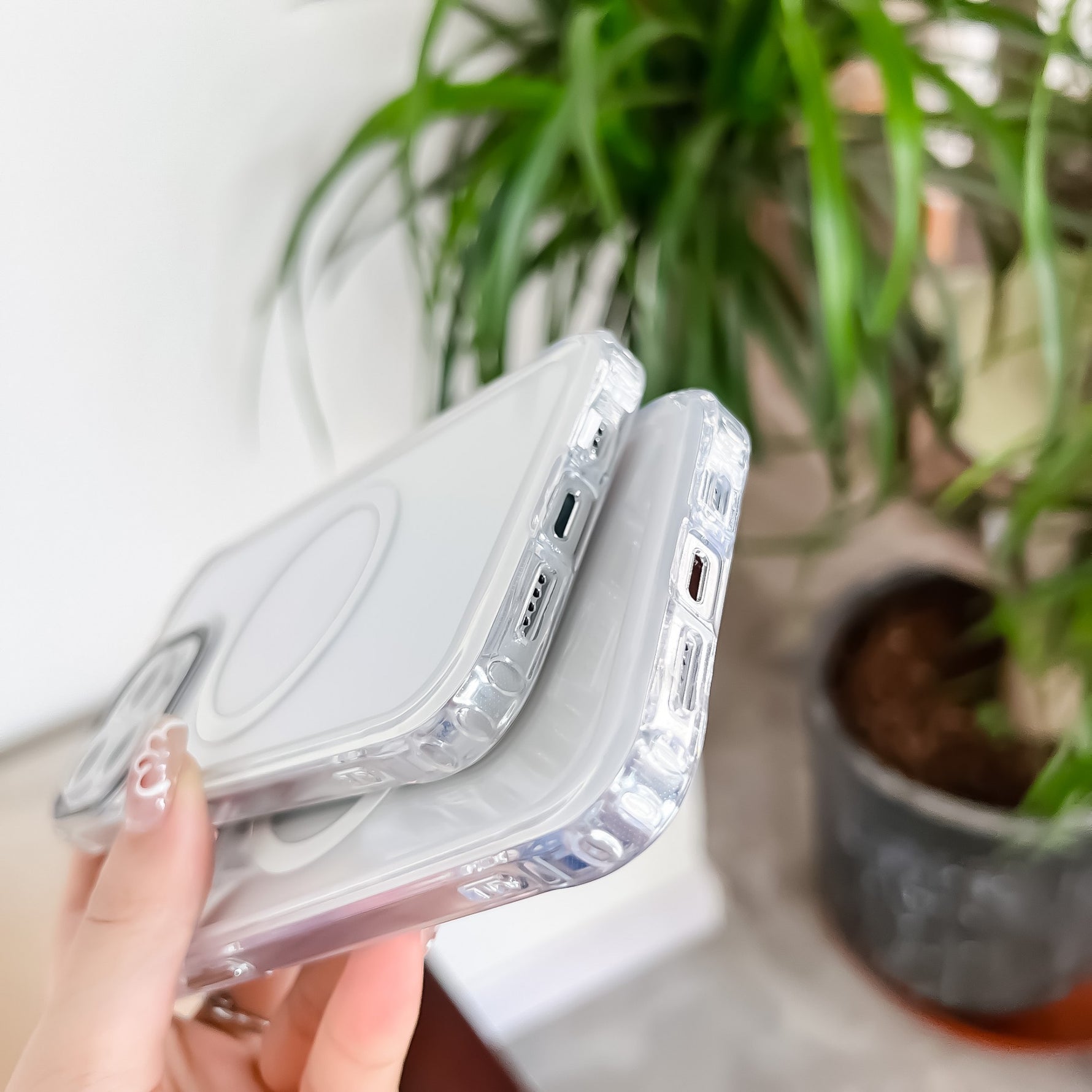 Husa MagSafe Silicone pentru iPhone 12 Pro, Flippy, Transparenta, Magnetica, Extra Protectie Camera Albastru