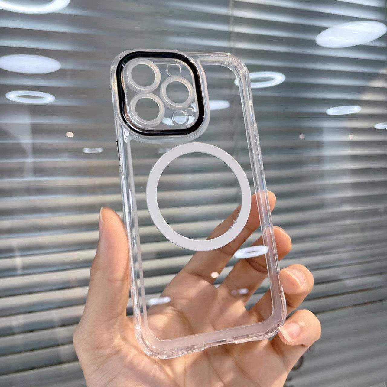 Husa MagSafe Silicone pentru iPhone 12 Pro, Flippy, Transparenta, Magnetica, Extra Protectie Camera Negru