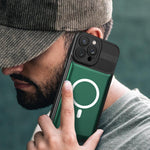 Husa pentru Apple iPhone 14 MagSafe, Urban Armor, Flippy, Verde inchis, suport magnetic