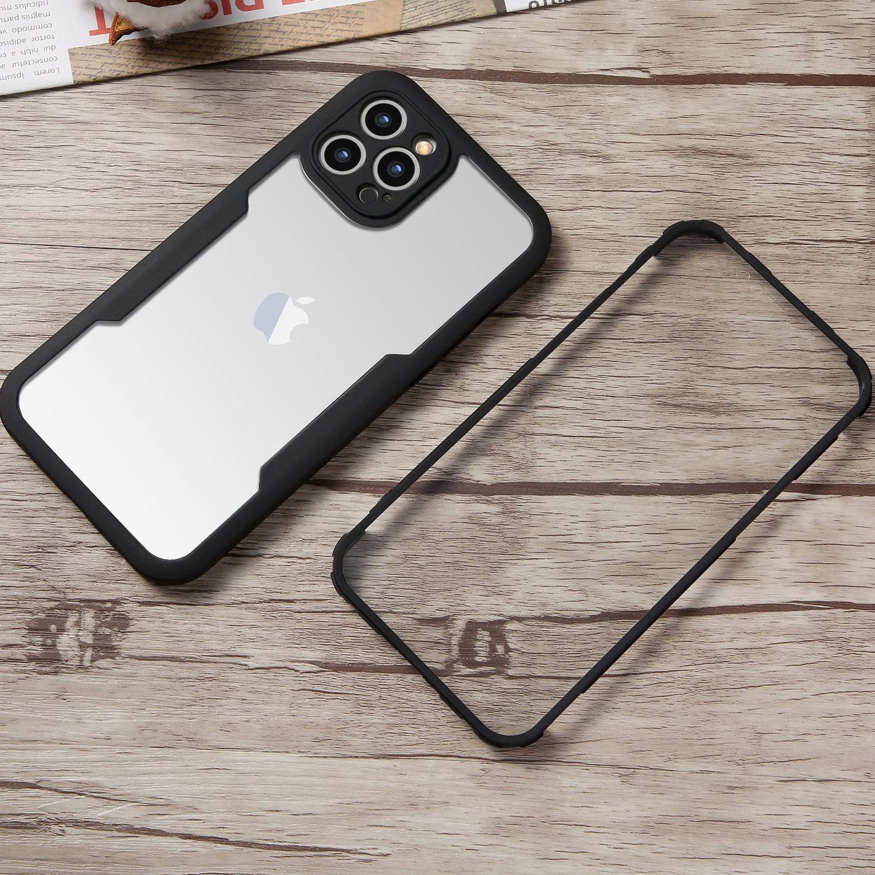 Husa Max Defence pentru Samsung Galaxy A33 5G, Bumper Negru, Fata Dubla Transparenta, Protectie Antisoc Full 360 (