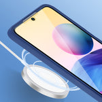 Husa Max Defence pentru Samsung Galaxy A53 5G, Bumper Albastru, Fata Dubla Transparenta, Protectie Antisoc Full 360 (