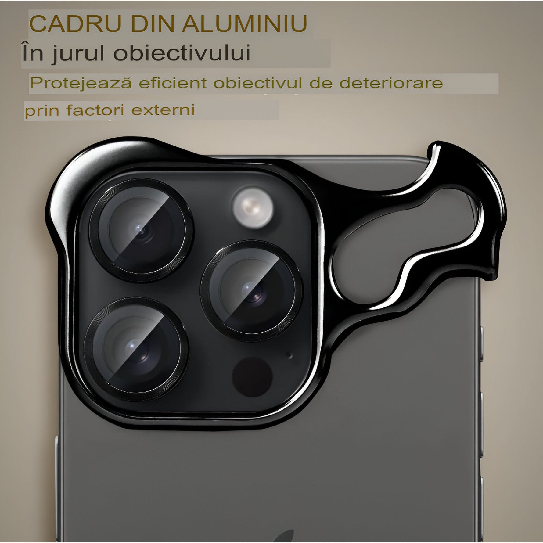 Husa Metalica Compatibila cu iPhone 15 Pro Max, Protectie pentru Colturile Telefonului si Camera, Lentile pentru