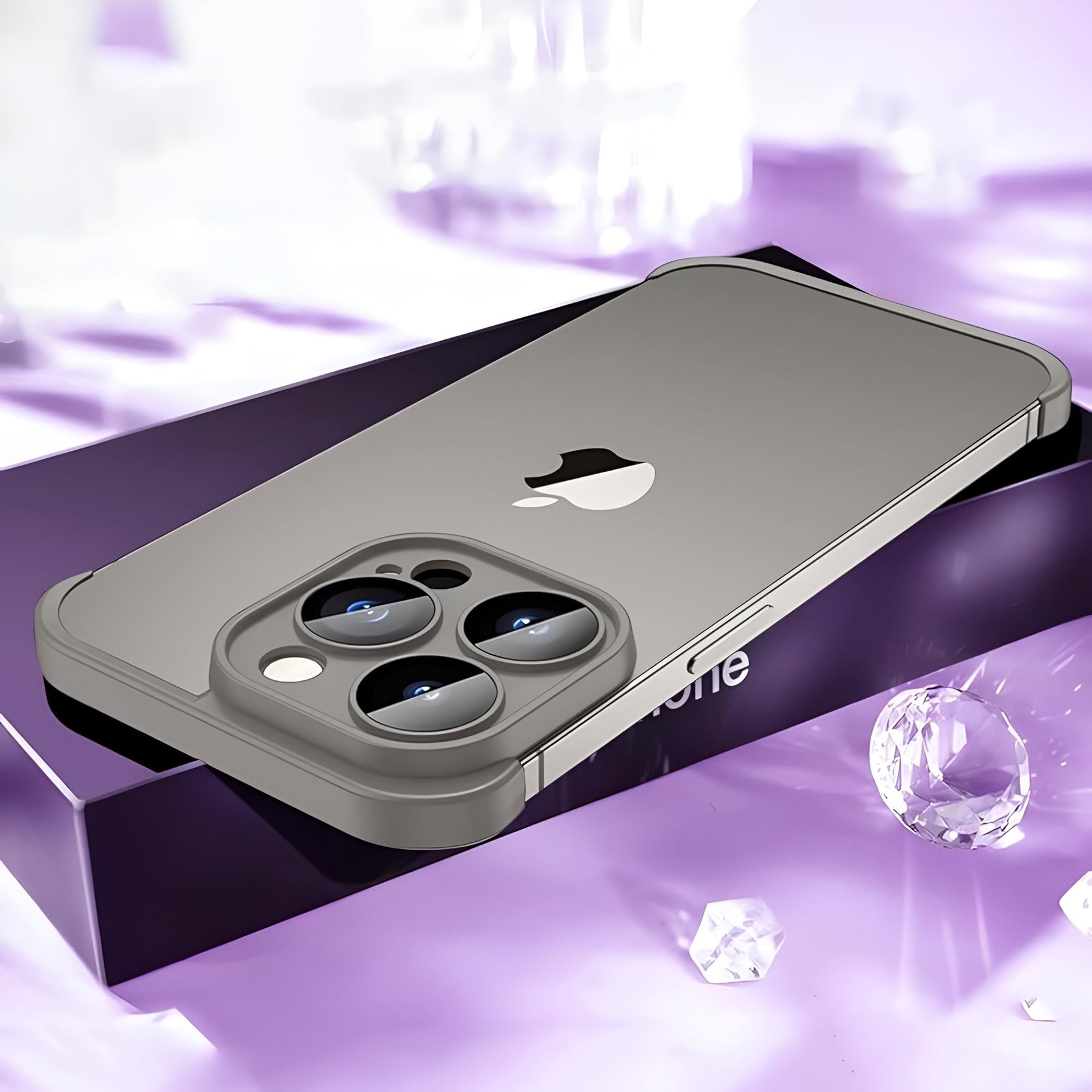 Husa Metalica Edgeless Compatibila cu iPhone 15, Flippy, Protectie pentru Colturi si Camera, Aliaj, Antisoc,