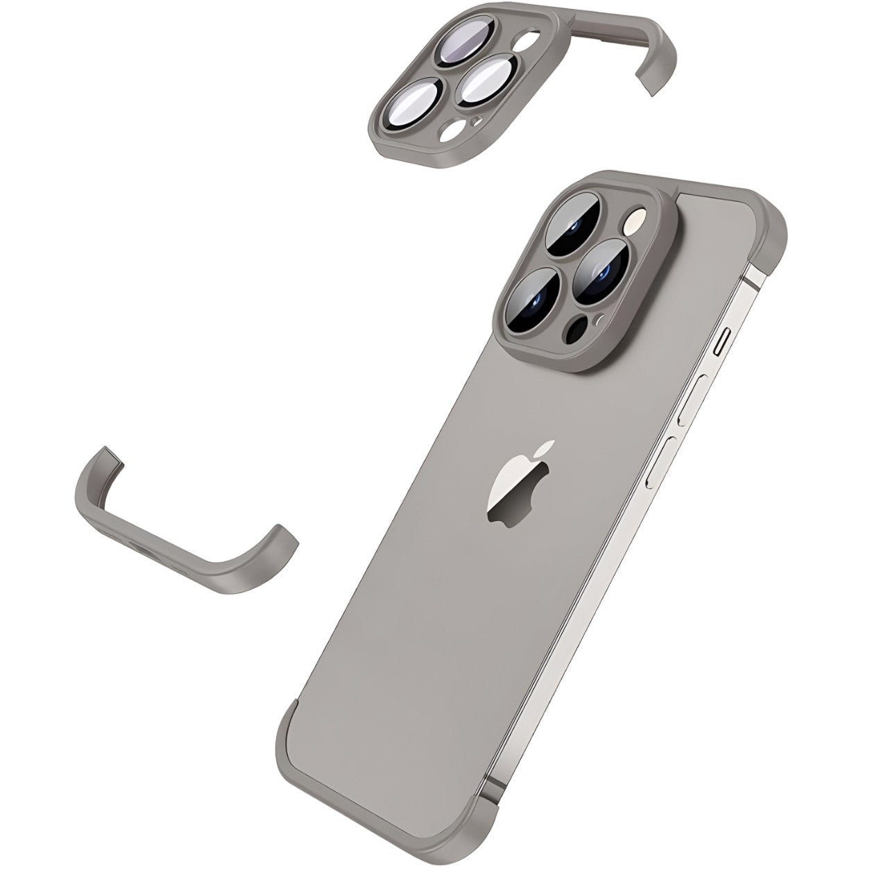 Husa Metalica Edgeless Compatibila cu iPhone 15, Flippy, Protectie pentru Colturi si Camera, Aliaj, Antisoc,