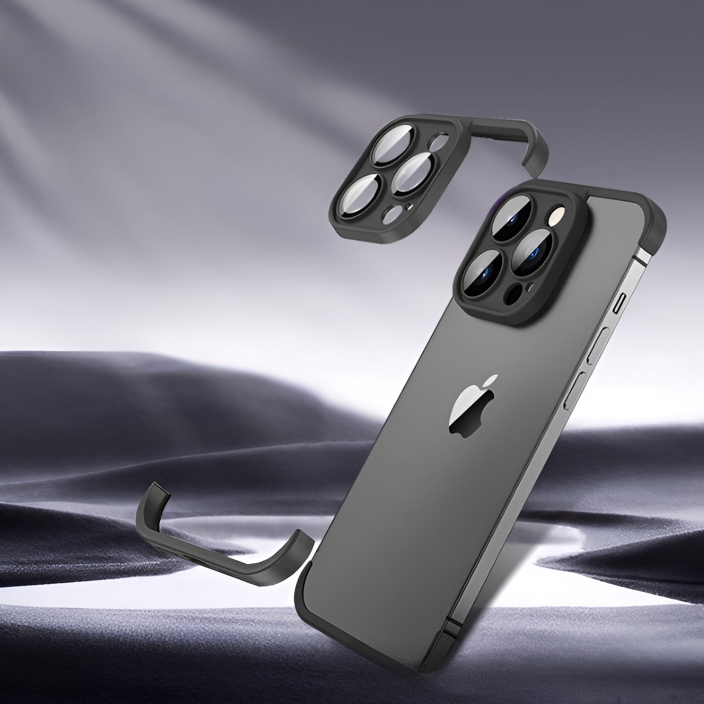 Husa TPU Edgeless Compatibila cu iPhone 15 Pro, Flippy, Protectie pentru Colturi si Camera, Aliaj, Antisoc,