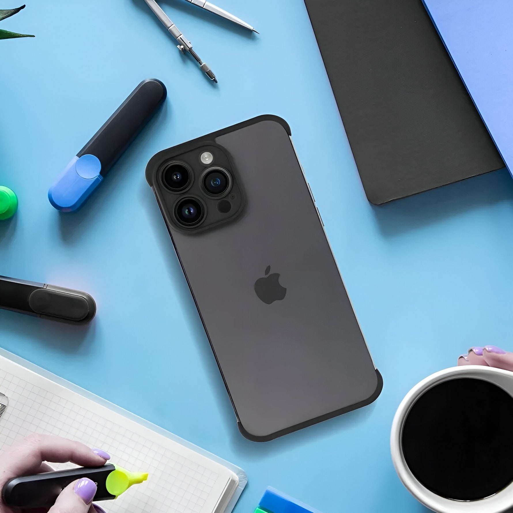 Husa TPU Edgeless Compatibila cu iPhone 15 Pro, Flippy, Protectie pentru Colturi si Camera, Aliaj, Antisoc,