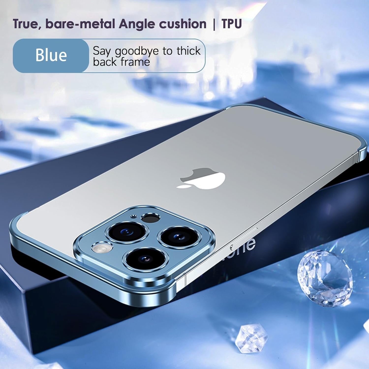 Husa Metalica Edgeless Compatibila cu iPhone 16, Flippy, Protectie pentru Colturi si Camera, Aliaj Aluminiu, Antisoc,