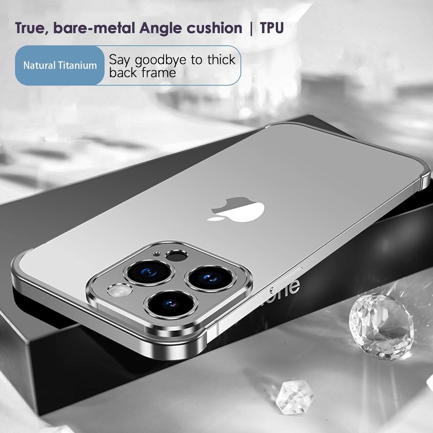 Husa Metalica Edgeless Compatibila cu iPhone 16, Flippy, Protectie pentru Colturi si Camera, Aliaj Aluminiu, Antisoc,
