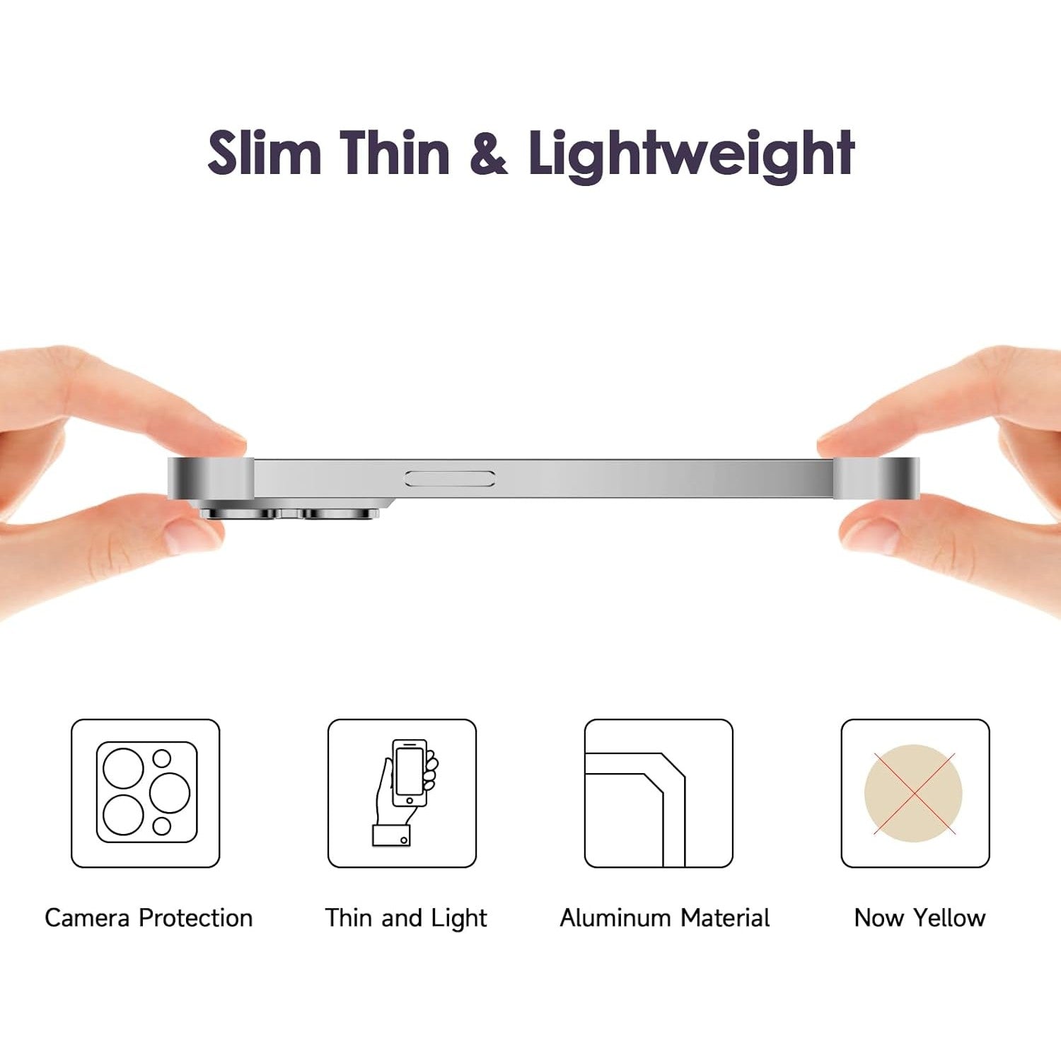 Husa Metalica Edgeless Compatibila cu iPhone 16, Flippy, Protectie pentru Colturi si Camera, Aliaj Aluminiu, Antisoc,