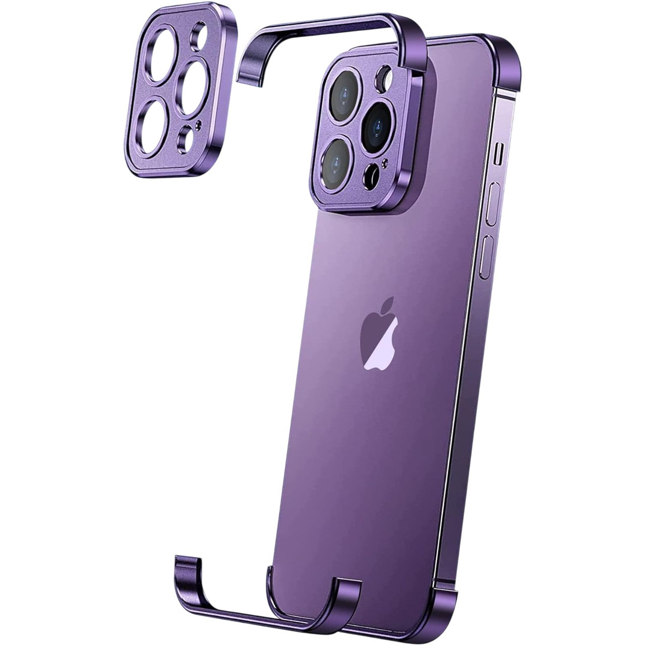 Husa Metalica Edgeless Compatibila cu iPhone 16, Flippy, Protectie pentru Colturi si Camera, Aliaj Aluminiu, Antisoc,