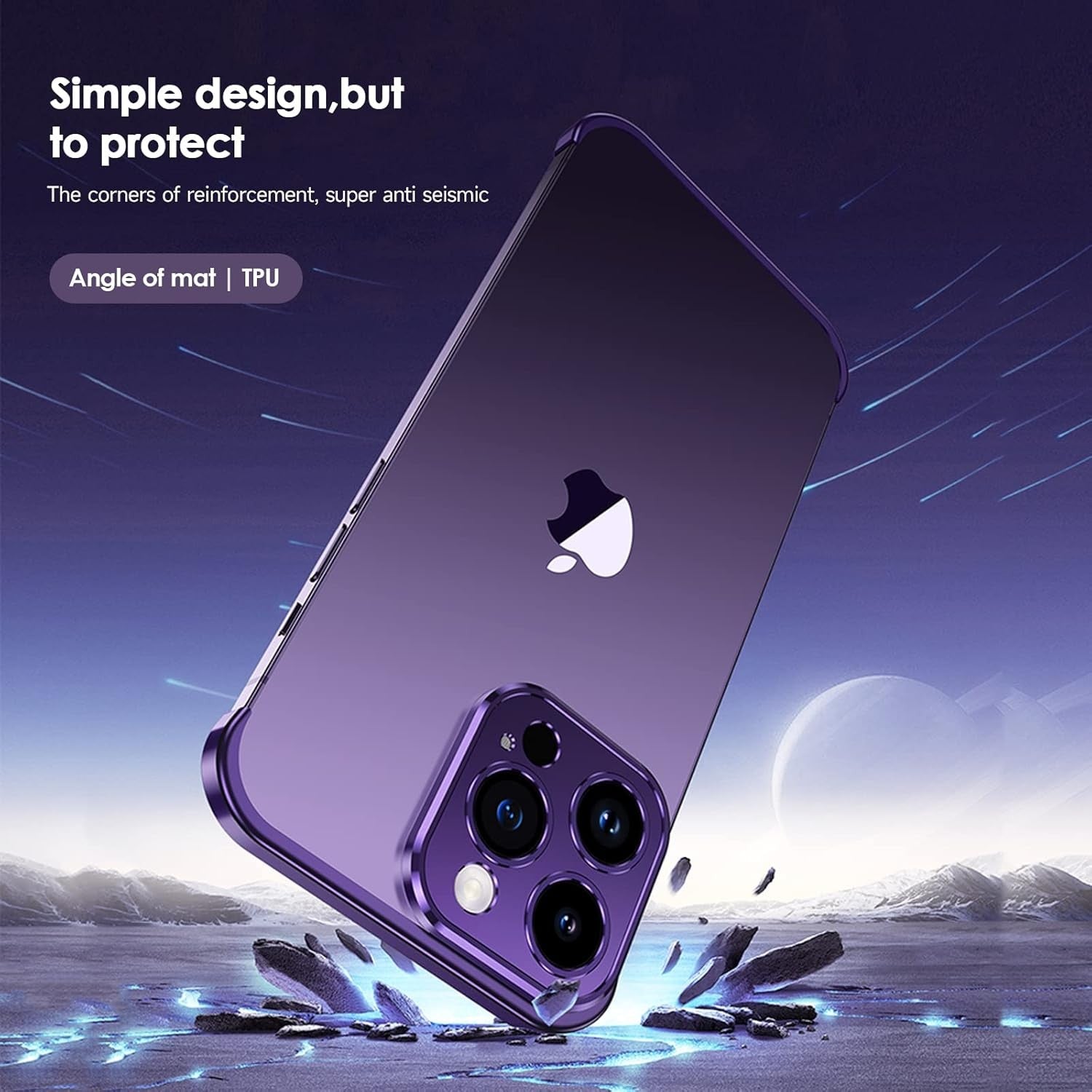 Husa Metalica Edgeless Compatibila cu iPhone 16 Plus, Flippy, Protectie pentru Colturi si Camera, Aliaj Aluminiu,