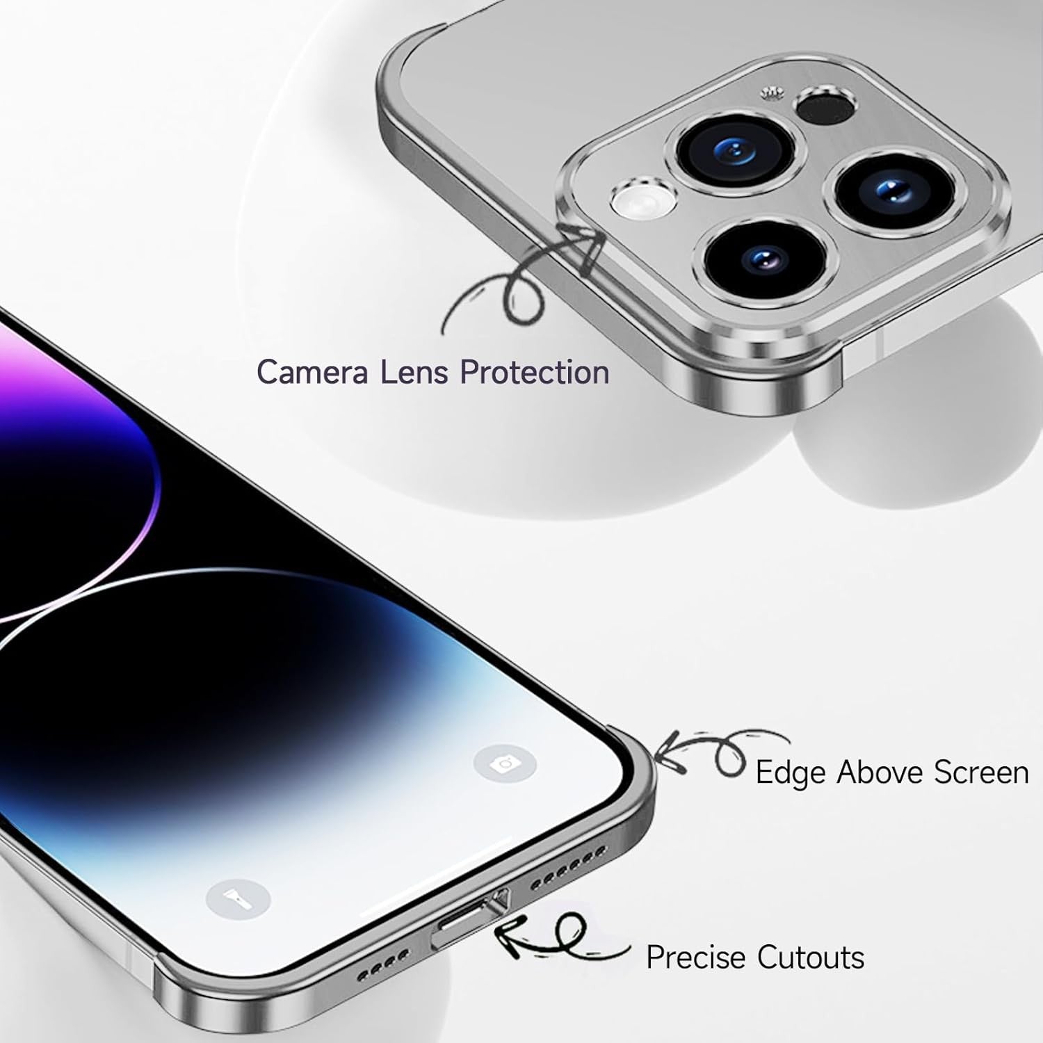 Husa Metalica Edgeless Compatibila cu iPhone 16 Plus, Flippy, Protectie pentru Colturi si Camera, Aliaj Aluminiu,
