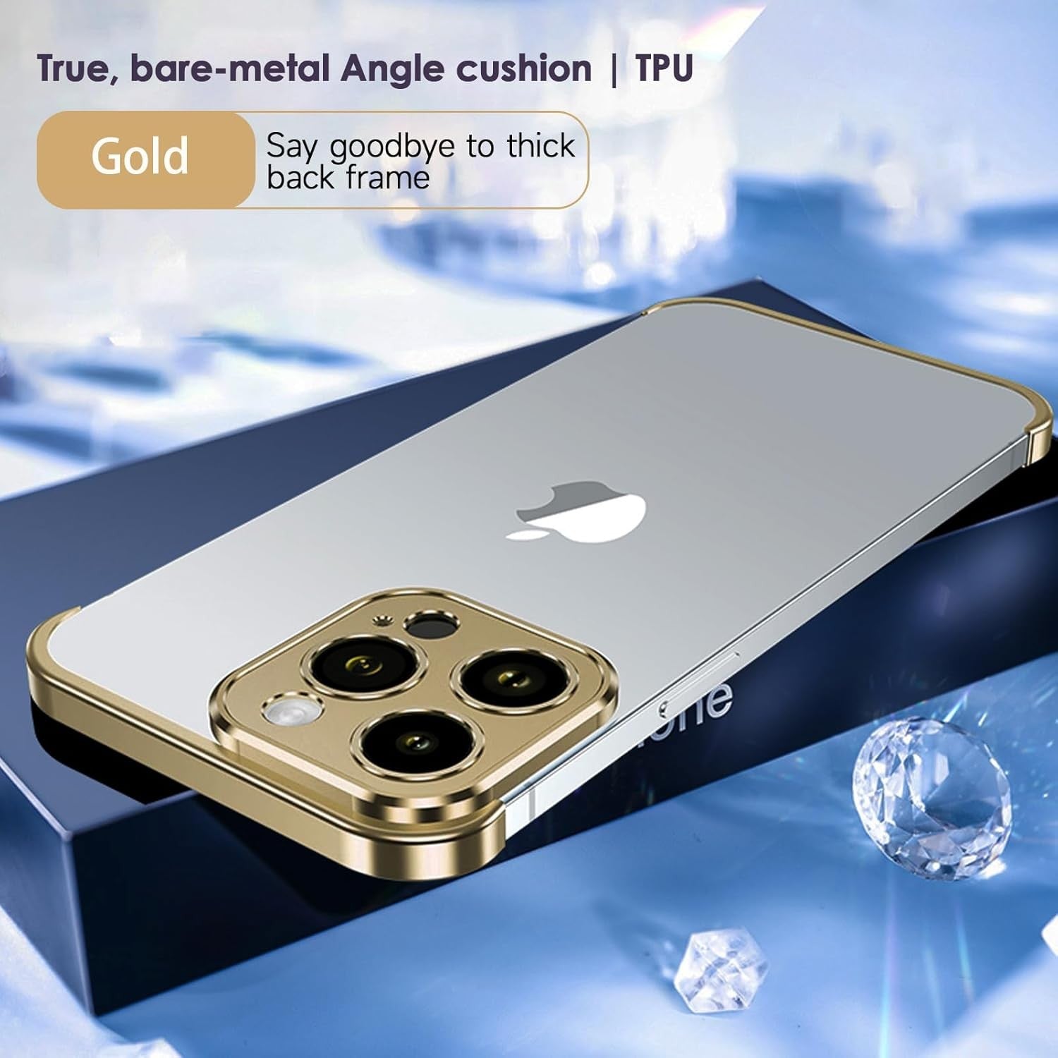 Husa Metalica Edgeless Compatibila cu iPhone 16 Plus, Flippy, Protectie pentru Colturi si Camera, Aliaj Aluminiu,