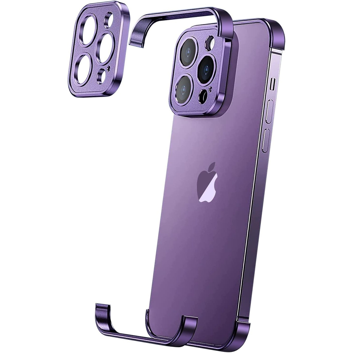 Husa Metalica Edgeless Compatibila cu iPhone 16 Plus, Flippy, Protectie pentru Colturi si Camera, Aliaj Aluminiu,