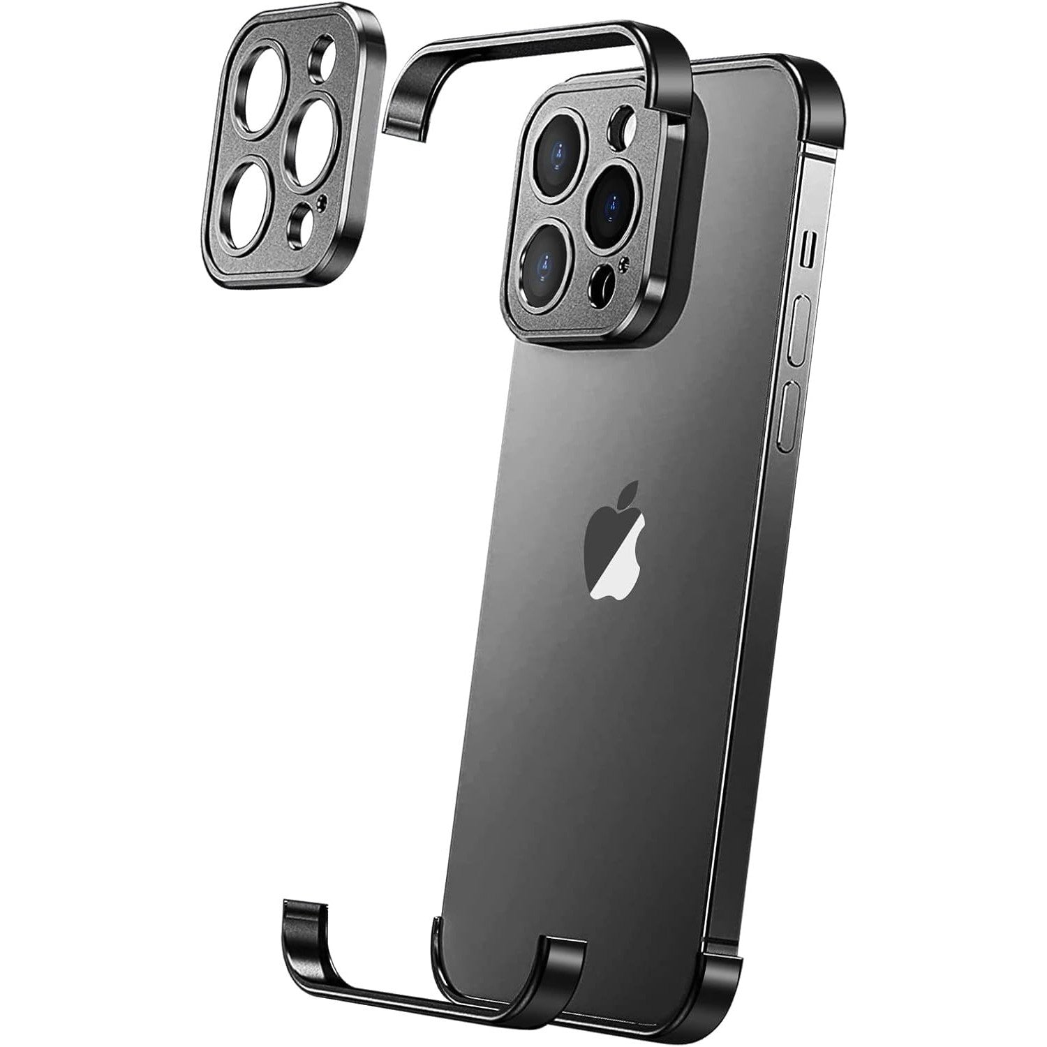 Husa Metalica Edgeless Compatibila cu iPhone 16 Plus, Flippy, Protectie pentru Colturi si Camera, Aliaj Aluminiu,