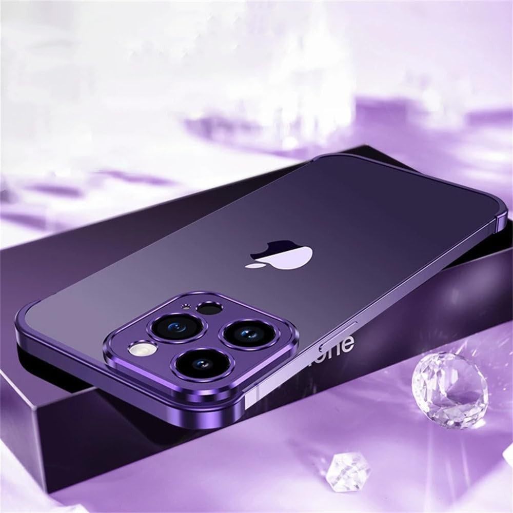 Husa Metalica Edgeless Compatibila cu iPhone 16 Pro, Flippy, Protectie pentru Colturi si Camera, Aliaj Aluminiu,