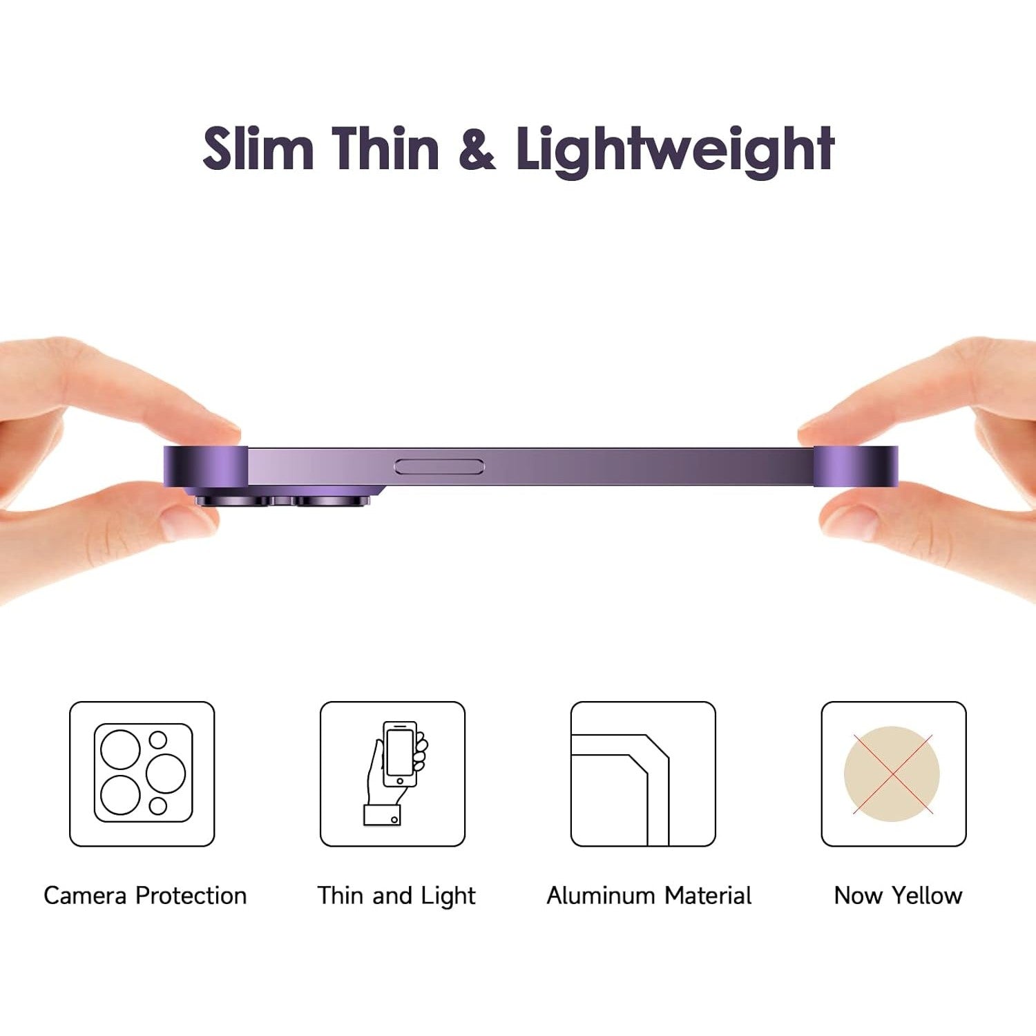 Husa Metalica Edgeless Compatibila cu iPhone 16 Pro, Flippy, Protectie pentru Colturi si Camera, Aliaj Aluminiu,