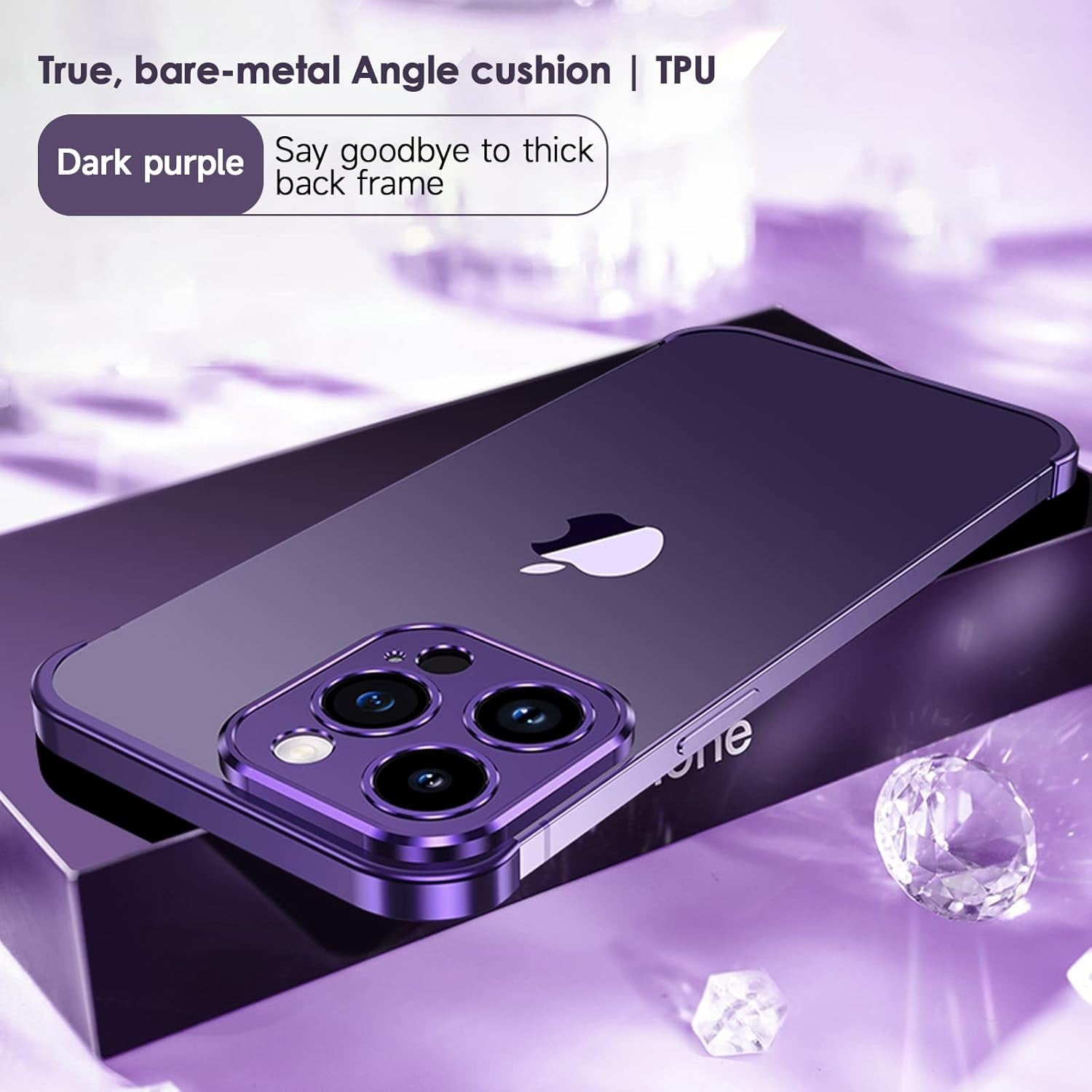 Husa Metalica Edgeless Compatibila cu iPhone 16 Pro Max, Flippy, Protectie pentru Colturi si Camera, Aliaj Aluminiu,