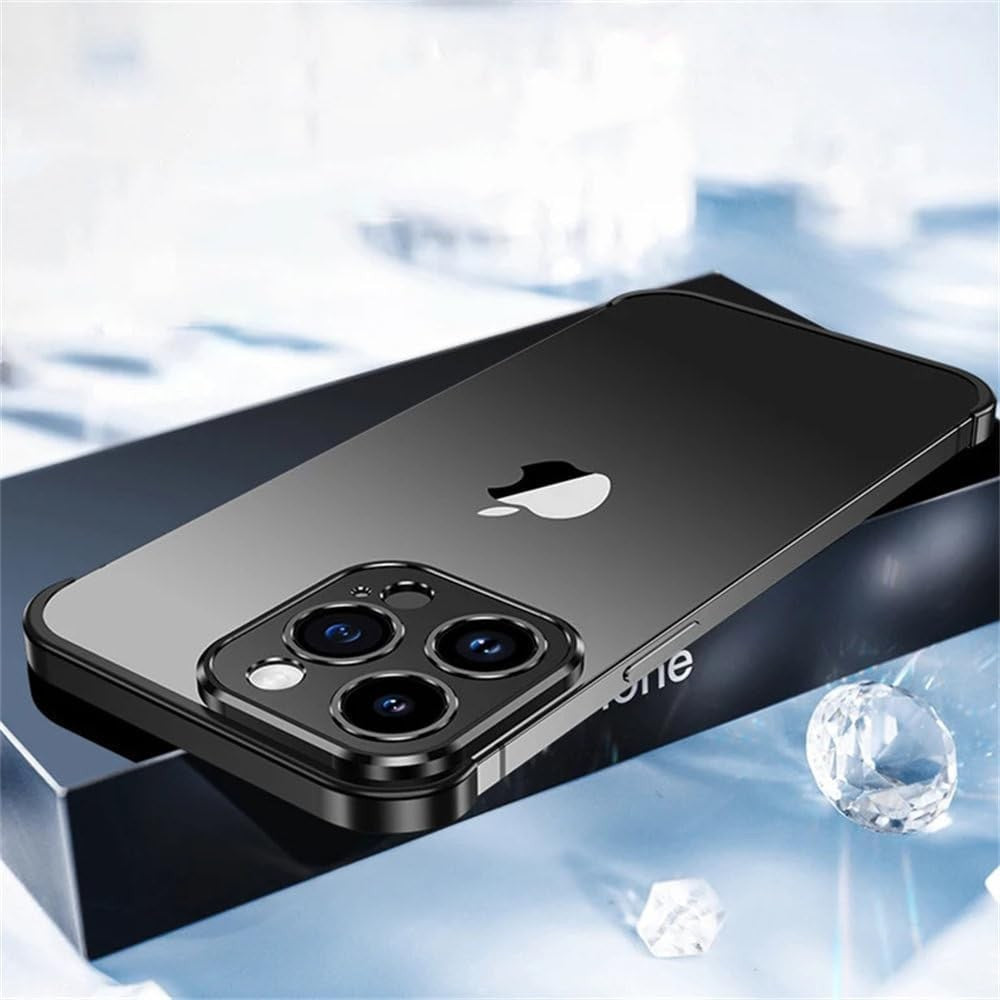 Husa Metalica Edgeless Compatibila cu iPhone 16 Pro Max, Flippy, Protectie pentru Colturi si Camera, Aliaj Aluminiu,