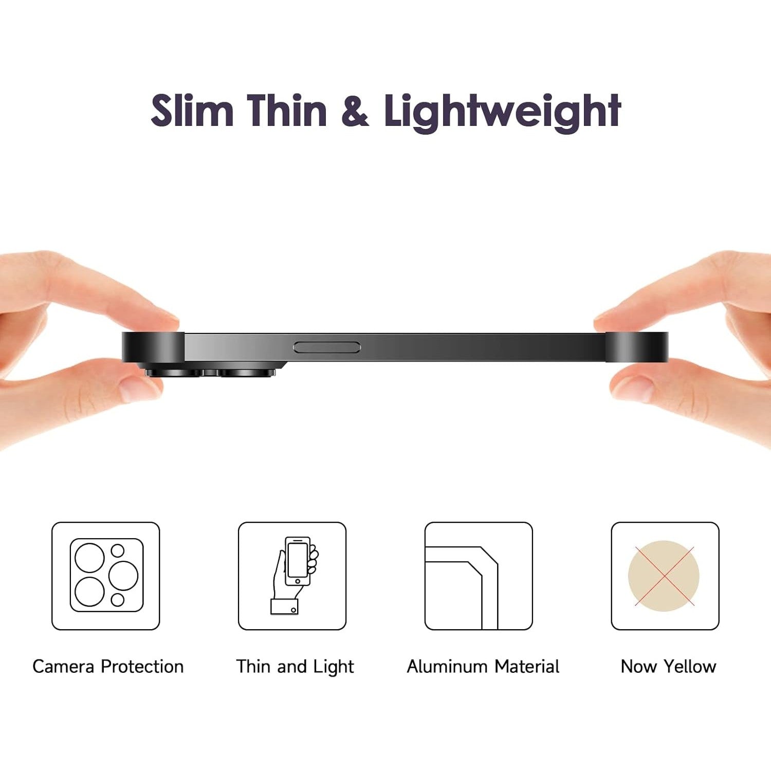 Husa Metalica Edgeless Compatibila cu iPhone 16 Pro Max, Flippy, Protectie pentru Colturi si Camera, Aliaj Aluminiu,