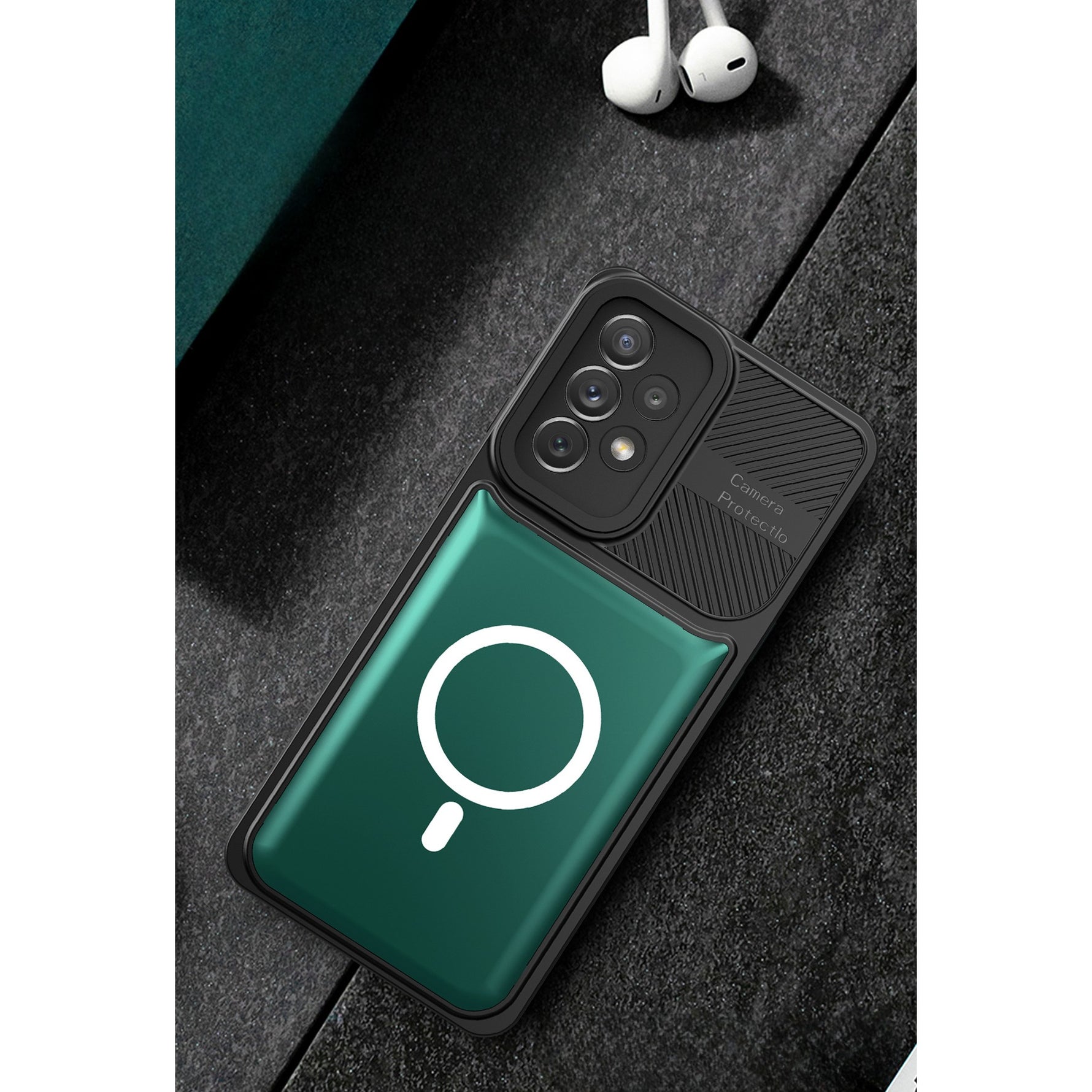 Husa pentru Apple iPhone 14 MagSafe, Urban Armor, Flippy, Verde inchis, suport magnetic