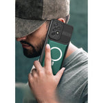 Husa pentru Apple iPhone 14 MagSafe, Urban Armor, Flippy, Verde inchis, suport magnetic