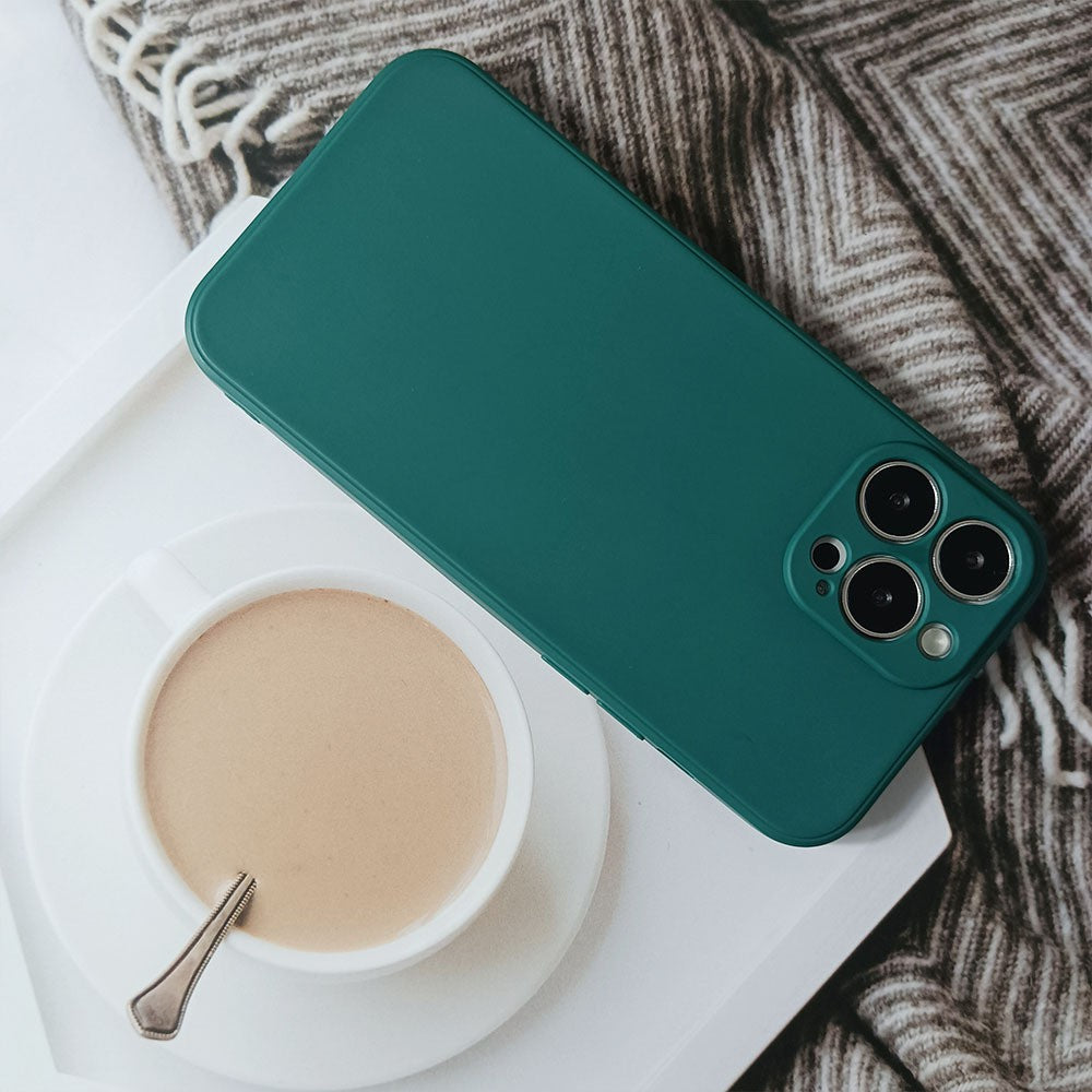 Husa pentru Apple iPhone 14 Plus Flippy, Liquid Silicone, cu Microfibra pe interior, Protectie Antisoc, Dark Green,