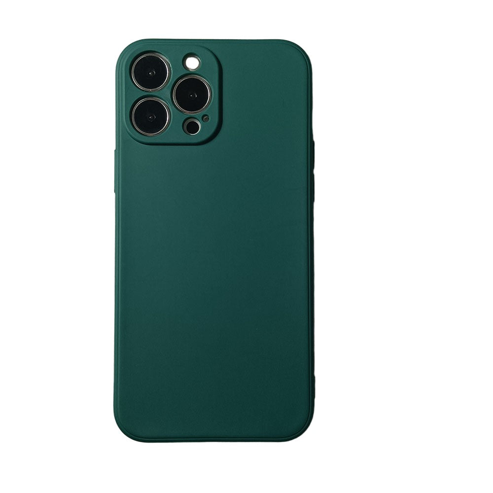 Husa pentru Apple iPhone 14 Plus Flippy, Liquid Silicone, cu Microfibra pe interior, Protectie Antisoc, Dark Green,