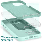Husa pentru Apple iPhone 14 Plus Flippy, Liquid Silicone, cu Microfibra pe interior, Protectie Antisoc, Light Cyan