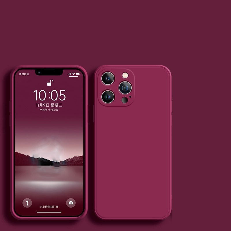 Husa pentru Apple iPhone 14 Pro Max Flippy, Liquid Silicone, cu Microfibra pe interior, Protectie Antisoc, Wine red,