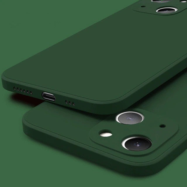Husa pentru Apple iPhone 14 Pro Max Flippy, Liquid Silicone, cu Microfibra pe interior, Protectie Antisoc, Dark Green,