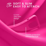 Husa pentru Apple iPhone 14 Pro Max Flippy, Liquid Silicone, cu Microfibra pe interior, Protectie Antisoc, Roz-Fuchsia