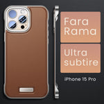 Husa pentru iPhone 15 Pro, husa de protectie pentru telefon, Flippy, Design Modern fara margini, din Piele PU, Subtire,