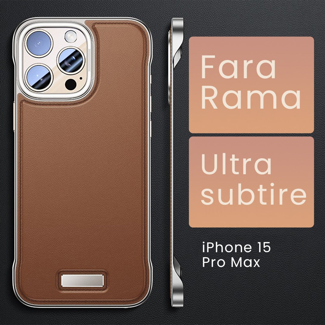 Husa pentru iPhone 15 Pro Max, husa de protectie pentru telefon, Flippy, Design Modern fara margini, din Piele PU,