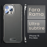 Husa pentru iPhone 15 Pro Max, husa de protectie pentru telefon, Flippy, Design Modern fara margini, din Piele PU,