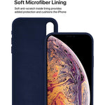 Husa protectie compatibila cu Apple iPhone XS Liquid Silicone Case Albastru inchis
