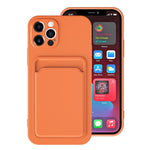 Husa protectie cu suport card compatibila cu Samsung A12 Portocaliu
