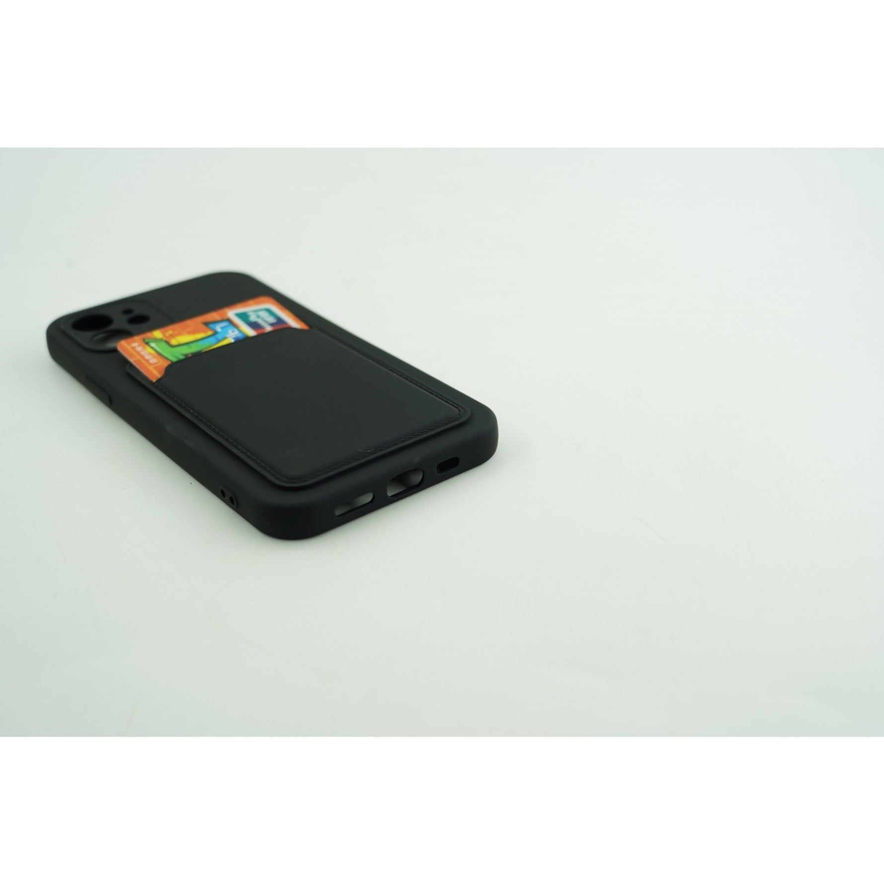 Husa protectie cu suport card compatibila cu Samsung A72 Negru