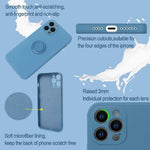 Husa protectie Flippy compatibila cu Apple iPhone 11 Pro Liquid Silicone Ring cu suport rotativ Albastru deschis