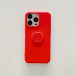 Husa protectie Flippy compatibila cu Apple iPhone 11 Pro Max Liquid Silicone Ring cu suport rotativ Rosu