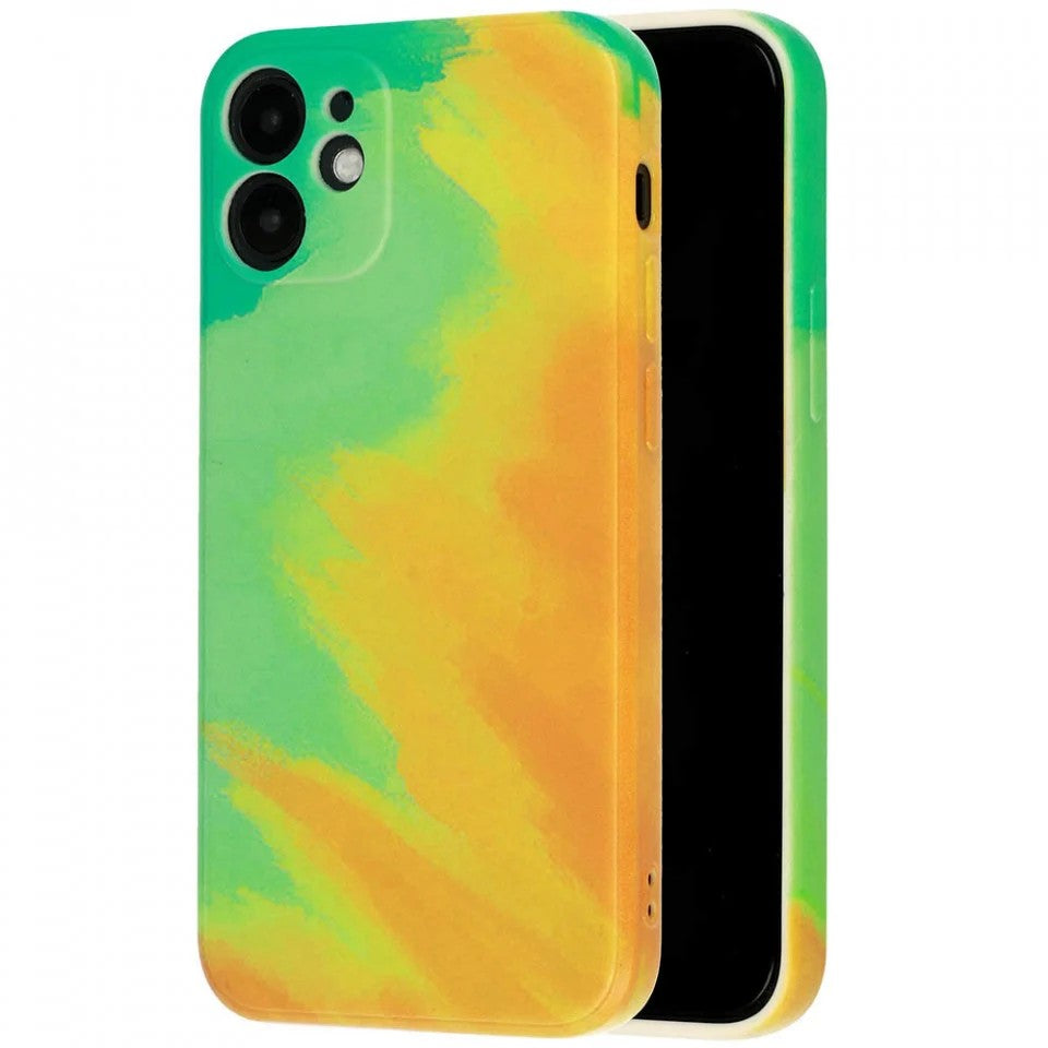 Husa protectie Flippy compatibila cu Apple iPhone 11 Tpu Ombre, Verde/Galben